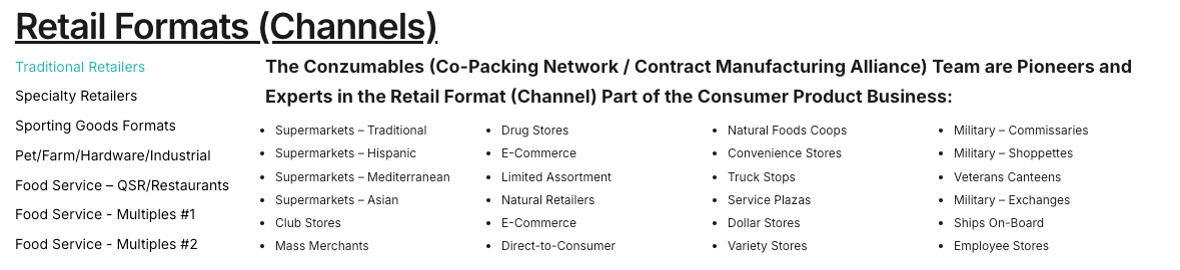 Food Service and Retail Formats