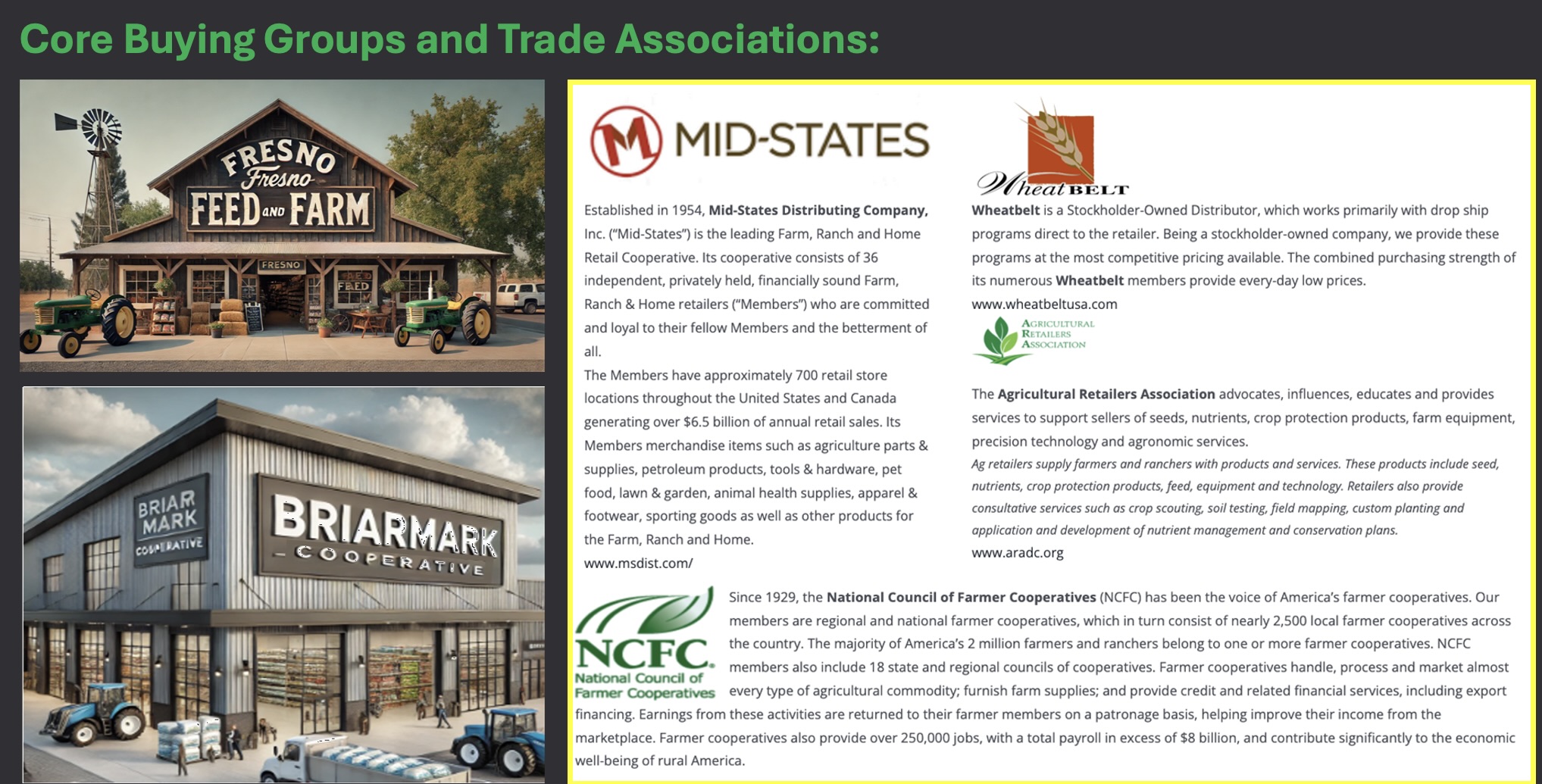 Core Buying Groups and Trade Associations